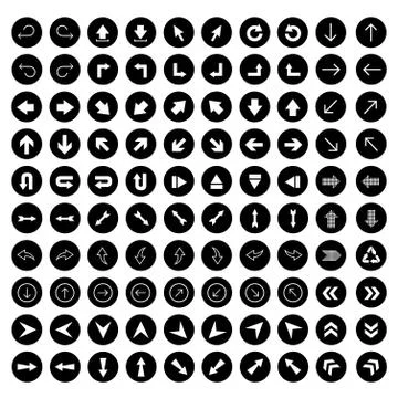 Arrow sign icon set Stock Illustration