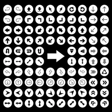 Arrow sign icon set Stock Illustration