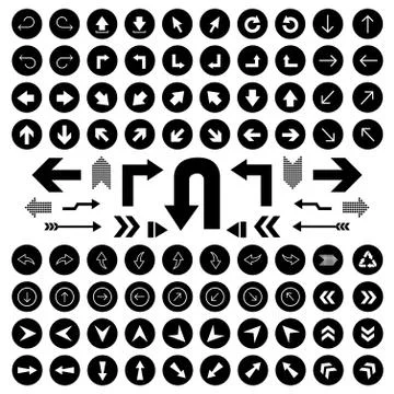 Arrow sign icon set Stock Illustration