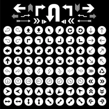 Arrow sign icon set Stock Illustration
