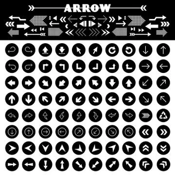 Arrow sign icon set Stock Illustration