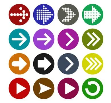 Arrow sign icon set Stock Illustration