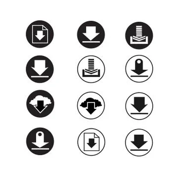 Arrow sign icon set Stock Illustration