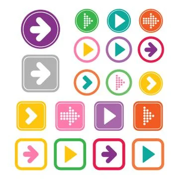 Arrow sign icon set Stock Illustration