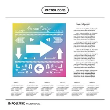 Arrow sign icon set Illustrazione stock