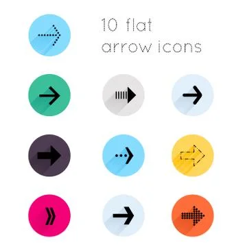 Arrow sign icon set. Stock Illustration