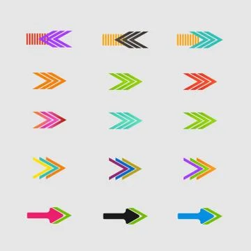 Arrow sign icon set. Vector design eps10 Stock Illustration