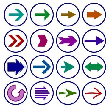 Arrow sign icon set. vector Stock Illustration