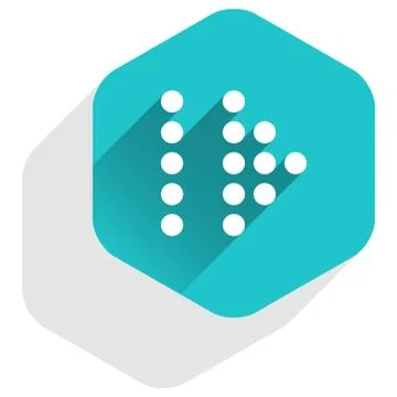 Arrow sign LED digital display hexagon button Illustrazione stock