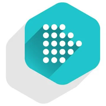 Arrow sign LED digital display hexagon button Illustrazione stock