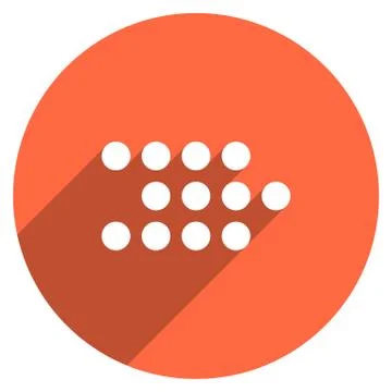 Arrow Sign LED Digital Display Circle Icon Illustrazione stock