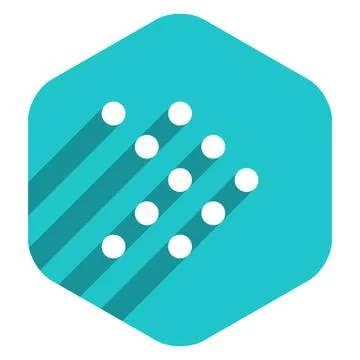 Arrow Sign LED Digital Display Hexagon Icon Ilustración de archivo
