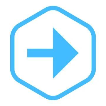 Arrow Sign Linear Hexagon Icon Illustrazione stock