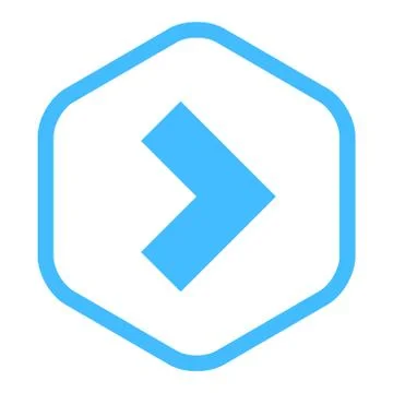 Arrow Sign Linear Hexagon Icon Stock-Illustration