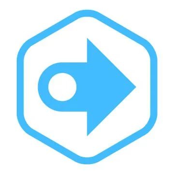 Arrow Sign Linear Hexagon Icon Illustrazione stock