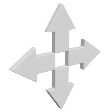 Arrow sign object 3d render 库存插图