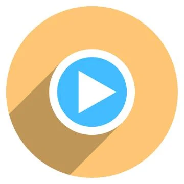 Arrow Sign Play Icon Circle Button Illustrazione stock