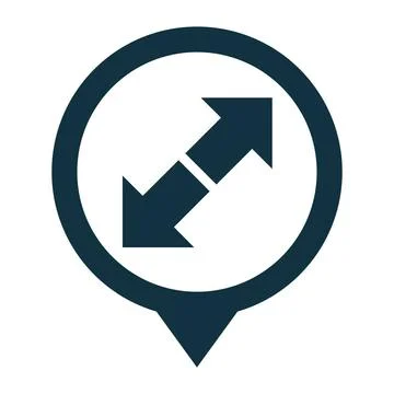 Arrow sign pointer movement direction two oppositely directed arrows in th... Stock Photos