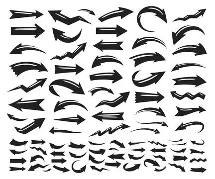 Arrow sign vector. Set of icons or symbols different arrows. Collection elements Stock Illustration