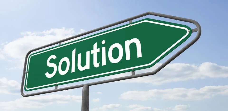 Arrow Signpost - Solution - 3d rendering Illustrazione stock