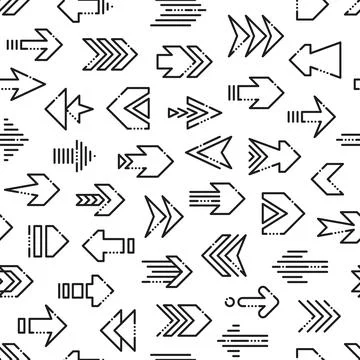Arrow signs seamless pattern or print Stock Illustration