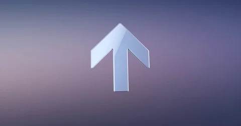 Arrow Up Silver 3d Icon Stock Footage 69983090