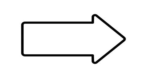 Arrow simple hand drawn vector illustration, free form sign pointing to right Illustrazione stock