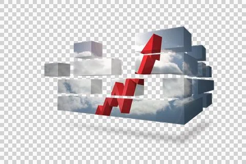 Arrow in sky on abstract screen Stock Photos