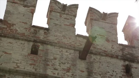 Arrow slit of an ancient monastery Stock Footage 83271494