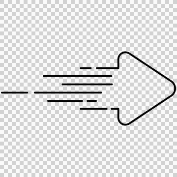 Arrow with speed lines Stock Illustration
