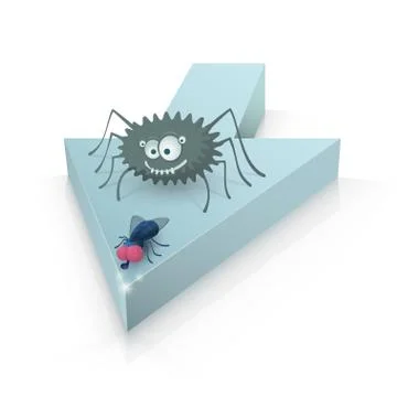 Arrow with spider and fly Stock Illustration