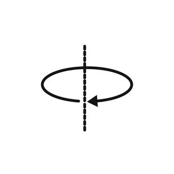 Arrow spin around axis icon logo sign vector outline Stock Illustration