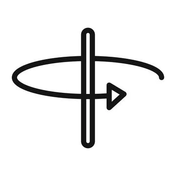 Arrow spin around axis icon mark in filled style Stock Illustration