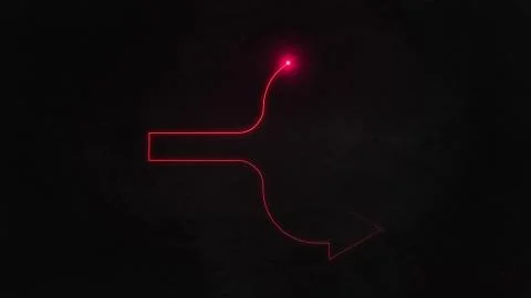 Arrow split in red laser effect with ray mp4 video Stock Illustration