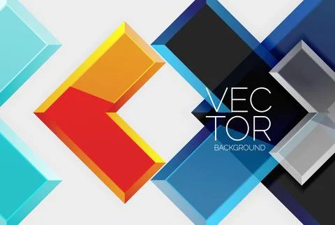 Arrow square geometric vector abstract background Stock Illustration