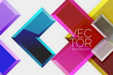 Arrow square geometric vector abstract background Stock Illustration