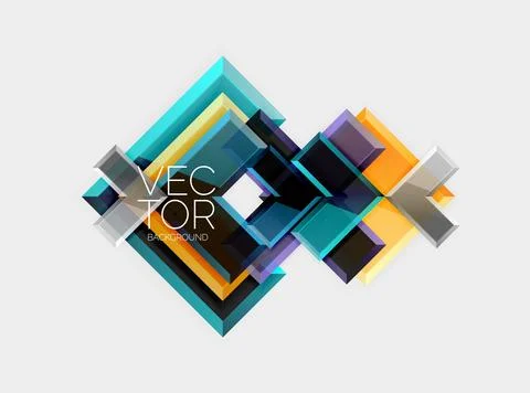 Arrow square geometric vector abstract background Stock Illustration