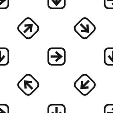 Arrow in square pattern seamless black Stockillustratie