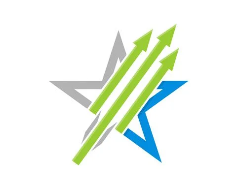 Arrow up in the star logo Stock Illustration
