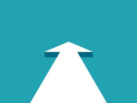 The arrow steadily moves forward. Vision and future business goals. business  Illustrazione stock