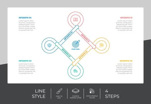 Arrow step infographic vector design with 6 steps &amp; colorful style for presen Stock Illustration
