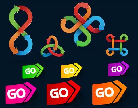 Arrow sticker colored vector Stock Illustration