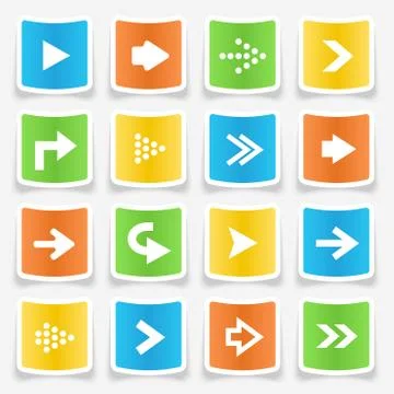Arrow sticker icons Stock Illustration