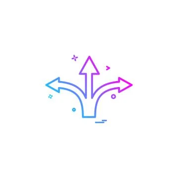 Arrow straight right left icon vector design Illustrazione stock