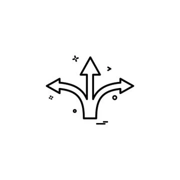 Arrow straight right left icon vector design Illustrazione stock