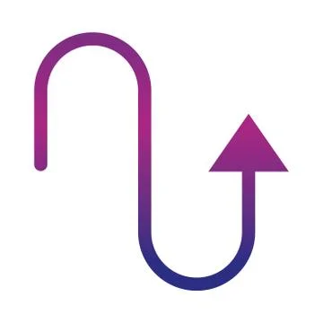 Arrow stream movement growth gradient style icon Stock Illustration