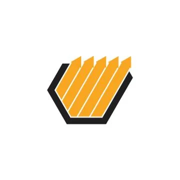 Arrow stripes geometric logo vector Stock Illustration