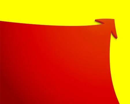 Arrow with a stroke on yellow background Stock Illustration