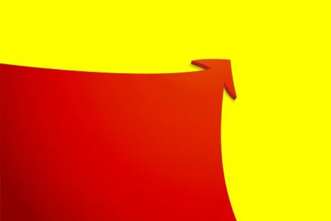 Arrow with a stroke on yellow background Stock Illustration