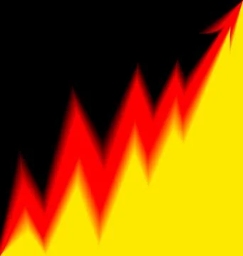 Up Arrow stylized German flag blur Stock Illustration